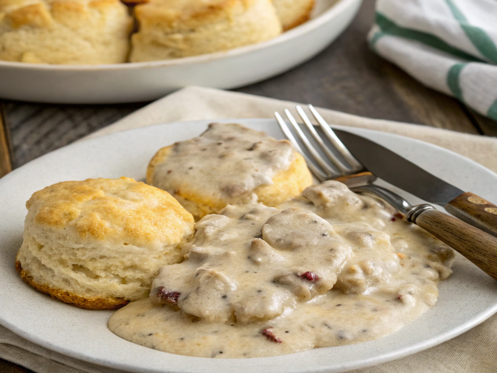 Discover a tasty recipe for biscuits and gravy, a comforting and delicious dish perfect for your morning meals or any special occasion. Easy to prepare, it will delight your taste buds with every bite!