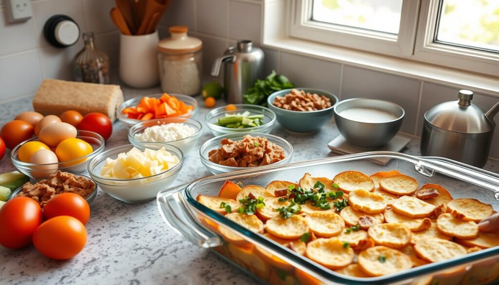 Breakfast Casserole Assembly Steps