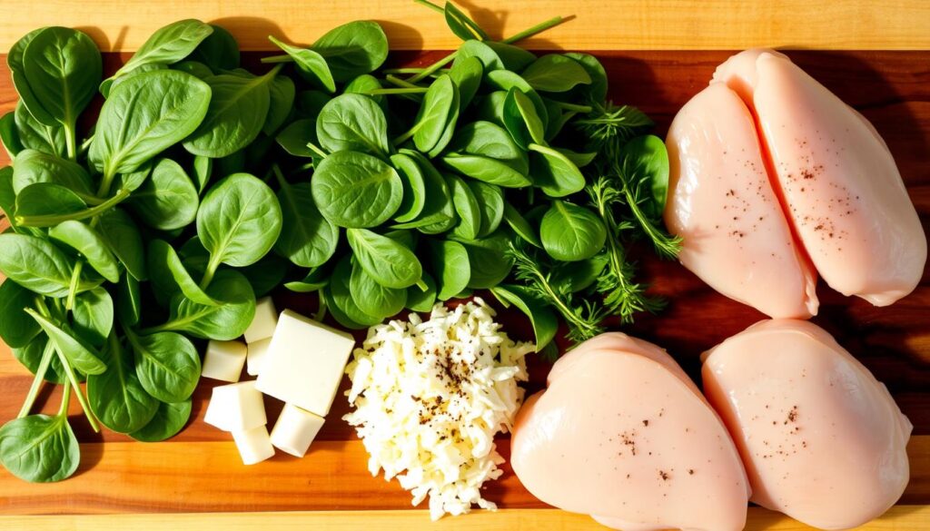 Ingredients for Chicken Breast Filled with Spinach