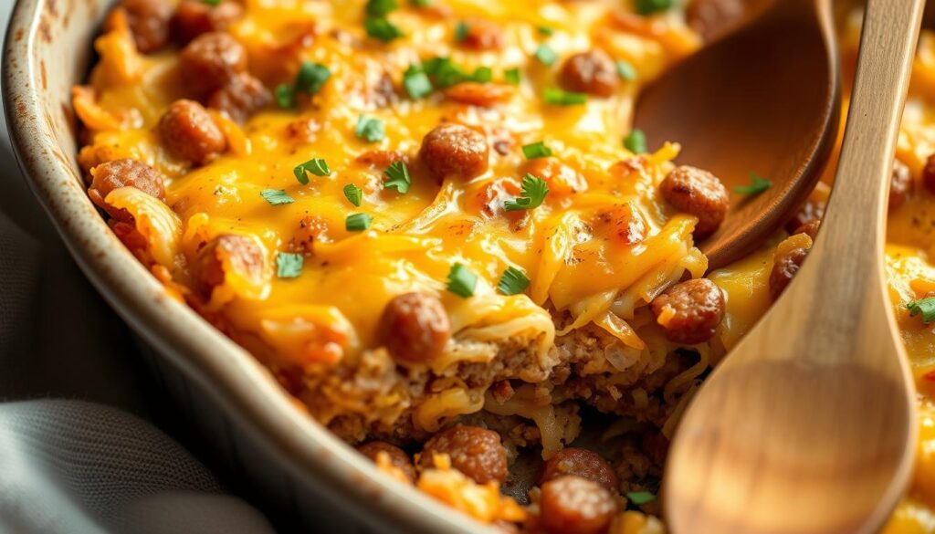 Sausage Hash Brown Breakfast Casserole