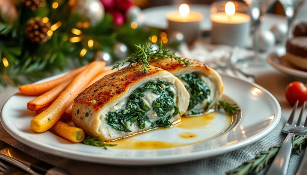 Spinach Stuffed Chicken Breast Holiday Dinner