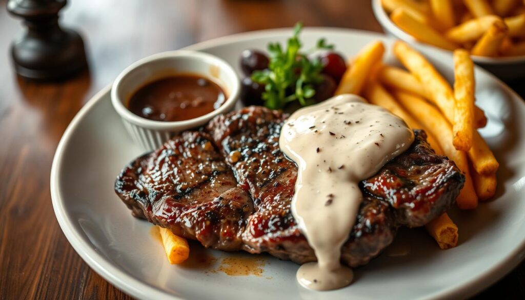 Steak Frites Sauce Peppercorn