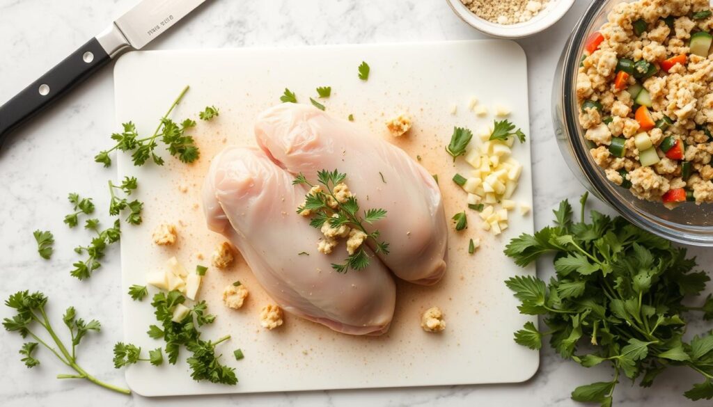 Stuffed Chicken Breast Preparation