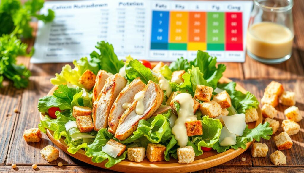 how many calories chicken caesar salad