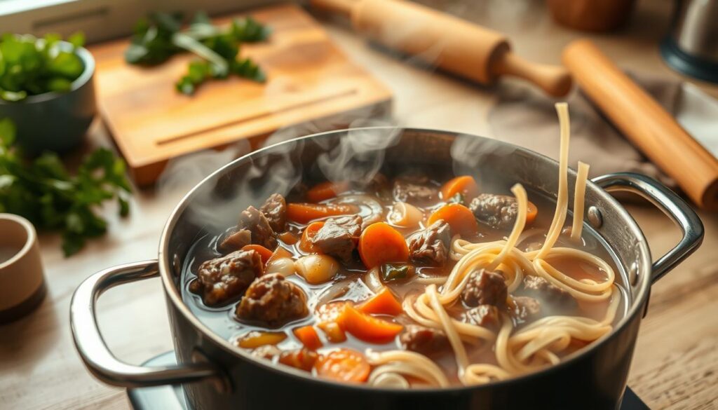 Beef Noodle Soup Cooking Process