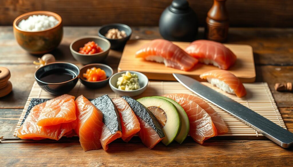 essential ingredients and tools for sushi