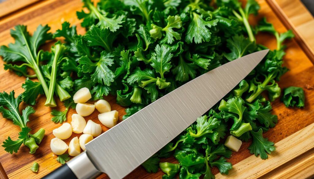 Garlicky Kale Salad Preparation